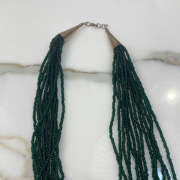 Navajo Made Tree of Life Beaded Necklace—STUNNING!!  Dark Green/Multi Color - Picture 4 of 8